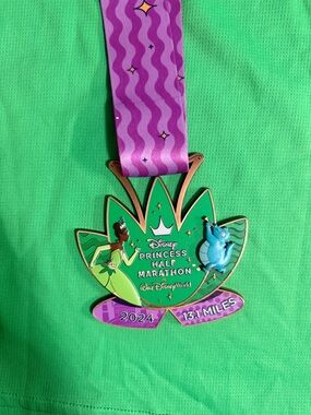 RunDisney 2024 Princess Half Marathon Medal Featuring Tiana